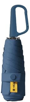 erised's bifrost Mini Paraguas Plegable de Viaje Con Asa de Mosquetón para Hombre Mujer Niños/6 Varillas/Ligero Portátil Compacto/Protección UV/Teflón/Sol Lluvia/Bolsillo Bolso