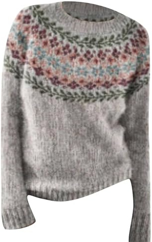 Maglie Cachemire Donna Maglioncino Girocollo Sportiva Lungo Aperto in Cashmere Maglione Oversize da Donna Maglioni Colorato Caldo Felpe Norvegese Chic Pullover Moda in Lana Jacquard Autunno Inverno