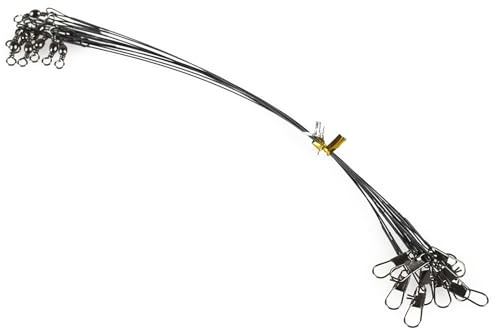 20pcs Stainless Steel Fishing Wire Leaders with Swivels and Snaps Heavy Duty High Strength Abrasion- for Enthusiasts