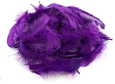 5g Gänsefedern ca. 7-12cm (lila/purpur 465) // Gänseflaum Gänsedaunen Federn Bastelfedern Dekofedern Deko Natur