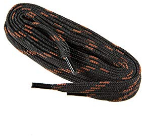 Lacci Piatti per Scarpe e Stivali da Lavoro, Scarpe Antinfortunistiche, Resistenti, Fatti in Europa dalla Worker Walker Pro, 1 Paio (9176 - nero con marrone / 120 cm - 47 pollice)