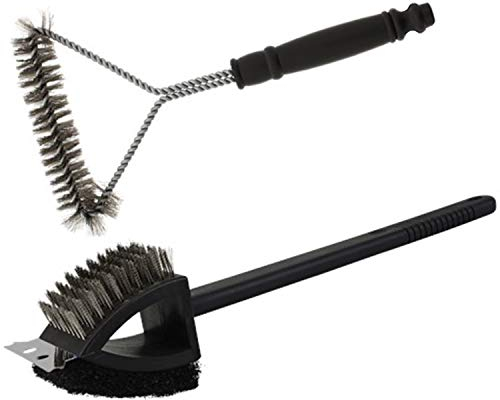 Lot DE 2 Accessoires Outils pour Barbecue Grill PLANCHA Brosse DE Nettoyage GRATTOIR | IDÉAL pour Barbecue A Charbon OU ÉLECTRIQUE