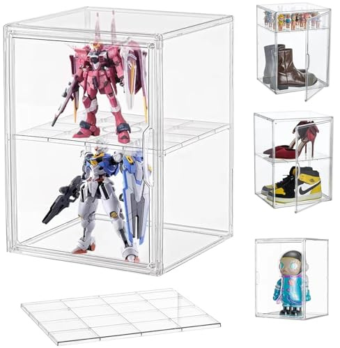 Vitrinas para Colecciones,Caja de Exhibición de Transparente, Vitrinas para Colecciones Vitrina Cristal Expositora Metacrilato, Vitrina de Muñecas con Puerta,Figuras de AccióN, Juguetes (40x30x25cm)