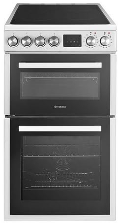 Teknix TKED54W 50cm Ceramic Double Oven Electric Cooker - White
