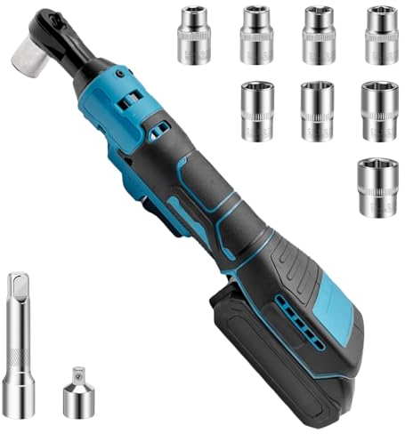 3/8 Akku Ratschenschlüssel Kompatibel mit Makita 18V Akku, 60NM Elektrischer Ratschenschlüssel, 580r/min Akku Ratsche, Kabelloser Ratschenschlüssel Set (ohne Akku, ohne Ladegerät)