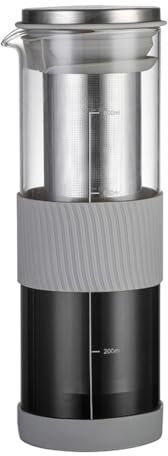Eighosee Cafetera Hermética para Café Frío y Infusor de Té - Jarra de Vidrio de 800 Ml para Preparar Café Helado, Cafetera de Vidrio
