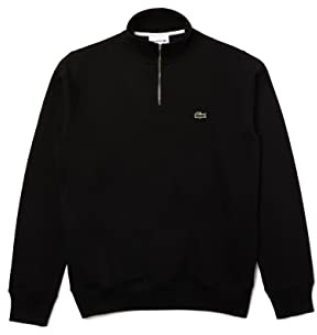 Lacoste Herren Zip-Up High Neck Interlock Sweatshirt, Noir, L