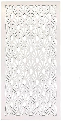 VIMA (Pineapples) Decorative Wall Art Panel - 48 L x 24 W x 3/8 H, White Color PVC Board Panel with Private Screen Fence Design for Home Renovation & Wall Décor