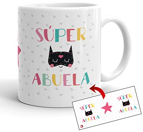 Kembilove Tazas de Cafe Originales – Taza Personalizada Súper Abuela – Tazas cumpleaños – Regalos Originales para cuñados – Tazas de Navidad Familia