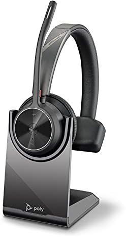 Poly – schnurloses Voyager 4310 UC-Headset mit Ladestation (Plantronics) – Ein-Ohr-Headset – USB-C-Bluetooth-Adapter – kompatibel mit Teams (zertifiziert), Zoom und mehr