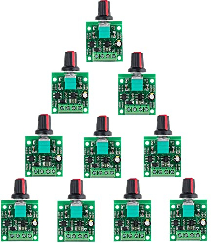 RUNCCI-YUN 10pcs PWM Controlador de Velocidad del Motor, Bajo Voltaje DC 1.8V-12V Interruptor de Controlador Ajustable,potenciometro 12v, con Perilla de Control Velocidad