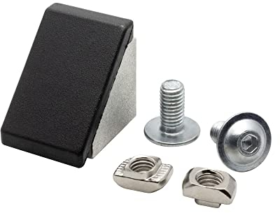 Befestigungswinkel ink. Schrauben und Nutensteine Nut 6 für Aluprofil 20-er 10 Stück + Abdeckkappen