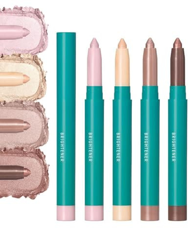 ProCover Eyeshadow Stick, Eye shadow Brightener Stick Glitter Highlighter Makeup Eye Liner, Shimmer Creamy Long Lasting Eye Makeup(4Pcs