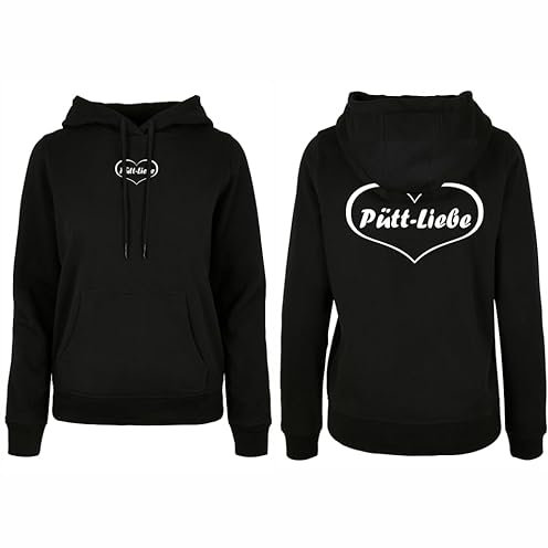Pütt-Liebe Hoodie Damen Herz Design No. 1 Ruhrpott | Geschenk | Kumpel | Zeche | Ruhrgebiet | Geschenkidee (DE/NL/SE/PL, Alphanumerisch, S, Regular, Regular, Schwarz)