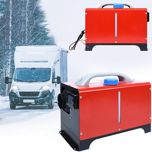 XMTECH 12V 8KW Diesel Standheizung, Luftheizung mit Fernbedienung, LCD-Display & Schalldämpfer, Horizontale Diesel-Luftheizung für Auto, Wohnmobil, LKW, Rot