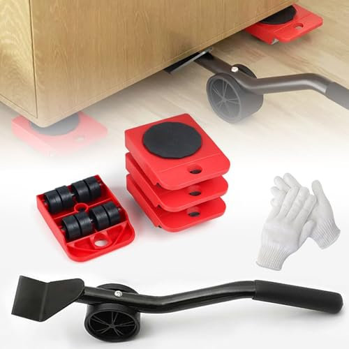VexelZytro Furniture Movers with Wheels & Lifter Kit, Furniture Dolly Heavy Duty, Moving Appliance Gliders for Sofa Fridge Washing Machine (Light Duty)