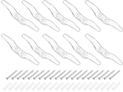 sourcing map 10 Stück 80 x 12 mm Jalousienschnur, Sicherheitsseil, Kunststoffhalter, Fensterschnurhaken mit Schrauben für Vorhänge, Sonnenschutz, Seile, transparent