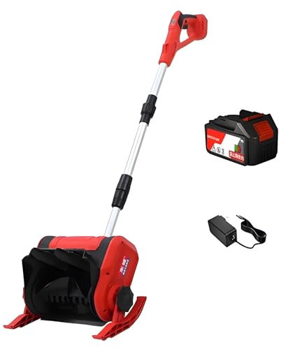 Pala Da Neve Pieghevole, Lancia-neve Elettrico con Asta Retrattile, Sgombero Neve Facile, Lancia-neve per Rimozione Neve Invernale Da Vialetto(One Battery)