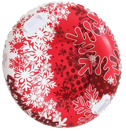 Aufblasbarer Schneeschlitten mit Griffen, PVC-Schlitten, dicker Ski-Schlauch, faltbarer Schneeschlitten