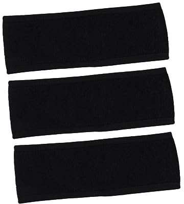 BESTYASH Bandeau Réglable pour Cheveux Lot de 3 Noir pour Maquillage et Lavage Visage Accessoire de Salle de Bain Confortable Taille Ajustable et Filles