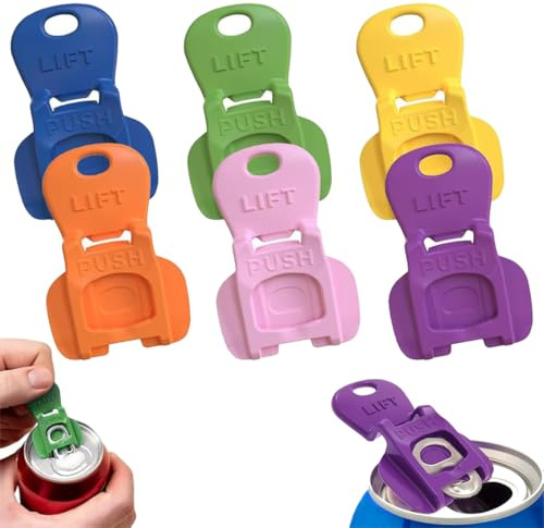 OIXYAZ OIXYA Abrelatas de gaseosas, abridor de latas,abrelatas de 6 latas de refresco, herramienta de apertura con tapa abatible - Abrelatas portátil de PP L para cerveza, refrescos y cerveza.