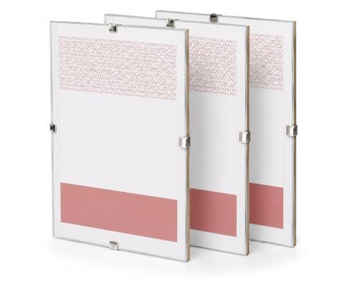 Set 3 Cornici a Giorno in Plexiglass per Foto, Poster e Puzzle, Cornice Portafoto da Parete Infrangibile Senza Bordo con Clip (A4, A3, 30x30, 30x45, 35x50cm e Altre Misure) 3PZ (A4 - 21 x 29,7 cm)