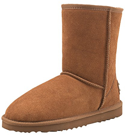 Shenduo Uomo Stivali Corti da Neve Impermeabile, Stivali a Metà Polpaccio Invernali D5625 Chestnut 44EU