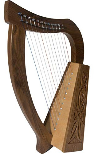 Roosebeck Baby Celtic Harp 12-String w/Knotwork Design - Walnut Wood