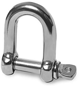 HEAVYTOOL Schäkel gerade kurze Form 6mm Edelstahl V4A AISI 316 (2 Stück) Rundschäkel Drehschäkel Bügelschäkel Schaekel