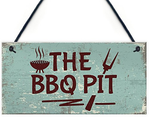 RED OCEAN Plaque fantaisie à suspendre pour barbecue ou abri de jardin - Cadeau pour lui