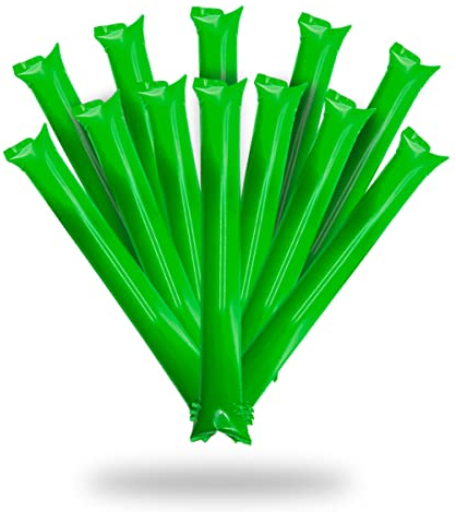 FUN FAN LINE - 10er Pack Wiederverwendbare Aufblasbare Bam Bam Sticks | Laute Klatschstäbefür Partys Fußball und Events | Sport und Feierzubehör