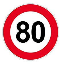 Autocollant Sticker signalisation Plaque Porte Panneau limitation Vitesse 80