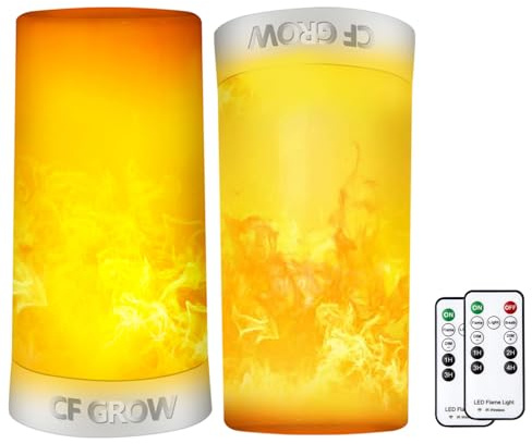 CFGROW Lampada a fiamma a LED, effetto fiamma, portatile, USB, ricaricabile, con base magnetica, fiamma tremolante per Natale, Halloween, feste, casa, altezza