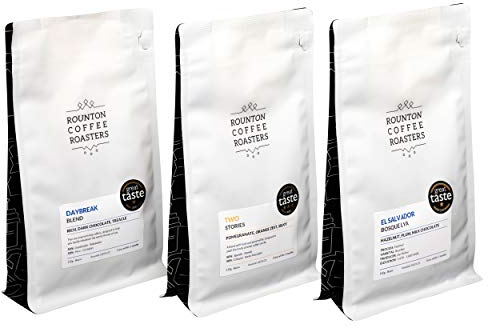 Rounton Coffee Roasters | COFFEE SELECTION GIFT SET | 3 x Great Taste Award Winning Coffees | Medium Roast | Coffee Beans Gift Set | Fresh Roasted Coffee | Sample Gift Pack | Roasted in Yorkshire