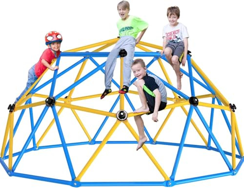Zupapa Experience Ultimate Fun with the 2026 Upgraded Decagonal Geo Dome Climber - Supports 1000LBS Outdoor Playset and Easy Assembly Play Equipment for Kids (Blue, 9FT)