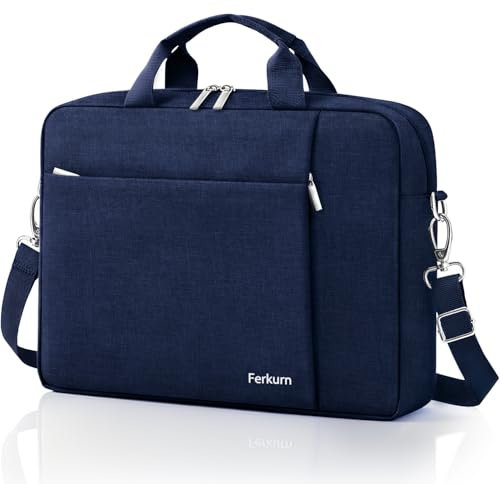Ferkurn Laptop Bag Case for Women Men, Messenger Briefcase Computer Bag with Shoulder Compatible with Macbook Pro/Air, XPS Latitude, HP Pavilion, ASUS, Acer, Samsung, Blue, 15 15.6 16 Inch