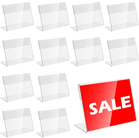 30Pcs Vertikal Acryl Etikettenhalter(8 * 5,2 cm) Acryl Tischnameschild Preisschilder Aufsteller Transparent Preisschildhalter Tischaufsteller Einzelhandel Preisschild für Einkaufszentren,Büro
