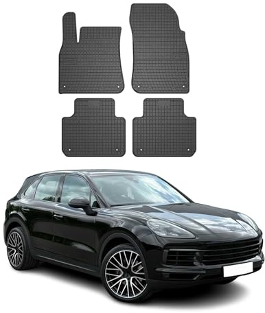 OMAC Gummi Fußmatten kompatibel mit Porsche Cayenne 2019-2026 Automatten Gummi Schwarz 4tlg