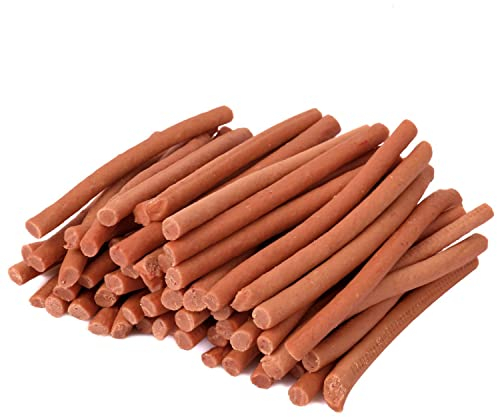 MERSJO Hundeleckerli - 87% Hoher Fleischanteil, Keine Zusatzstoffe, Getreide- und Zuckerfrei, Leckereien für Hunde zur täglichen Ergänzung, Natürliche Kauhilfe, Ente Kabanos, 500g