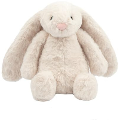Best Pet Supplies Interactive Squeaky Dog Chew Toy, Ideal Dog Toys for Chewers, Small, Medium & Large Dogs, and Fetch Lovers - Bunny (Beige), Large