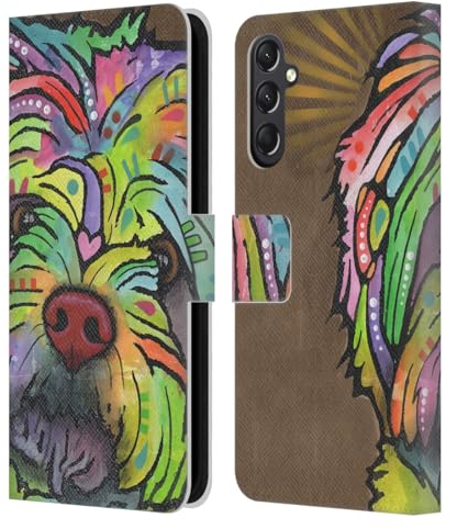 Head Case Designs Offizielle Dean Russo Amy Hunde 3 Leder Brieftaschen Handyhülle Hülle Huelle kompatibel mit Samsung Galaxy A24 4G / Galaxy M34 5G