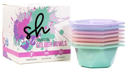 Simply Hair 7 Connecting Colour Bowls Set Tint Bowl Set for Hair Colour - Hair Mixing Bowl for Hairdressing Kit - Hair Colouring Tools, Balayage Kit, Highlight Kit 7 Pack