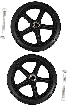 AUTSUPPL 2pcs 7 Inch Manual Wheelchair Front Wheels Solid Tire Replacement Accessories Suitable for Mobility and Travel