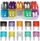 OUDQFCJ 100 pezzi Standard Fusibili Automotive Fuse Auto Motocicletta Compresse Fusibili Auto taglia media (2A, 3A, 5A, 7.5A, 10A, 15A, 20A, 25A, 30A, 35A)
