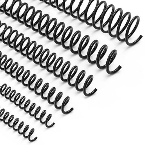 150 Pack Plastic Spiral Binding Coils,1/4, 5/16, 3/8, 1/2, 5/8, 3/4, 4:1 Pitch Multi-Size Pack of 150