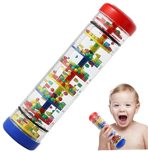 Pesoncarl Rainmaker 8 Pouces drôle de Pluie bâton bébé Jouet hochet hochet Tube éducatif Rainmaker Jouet bébé Plastique Musique Instrument auditif sensoriel, Percussion des Tambours