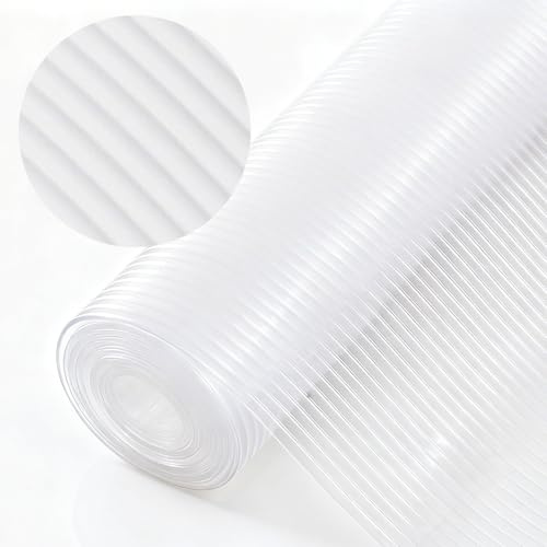 Tappetino antiscivolo per cassetti, 30 x 500 cm, per cassetti, da cucina, impermeabile e non adesivo, per scaffali, armadi, cassetti, frigorifero, casa, trasparente, motivo a costine