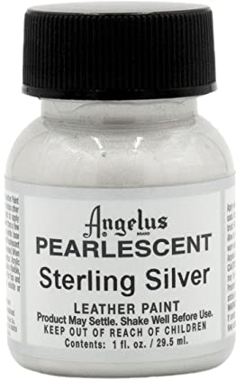 Angelus 1 oz Leather Paint, 1 Fl Oz (Pack of 1), Sterling Silver
