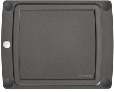 Epicurean All-In-One Cutting Board with Non-Slip Feet and Juice Groove, 11.5 × 9, Slate/Black