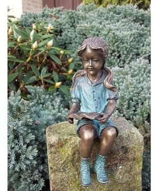 H. Packmor GmbH Bronzefigur sitzendes Mädchen mit Buch Wohndeko